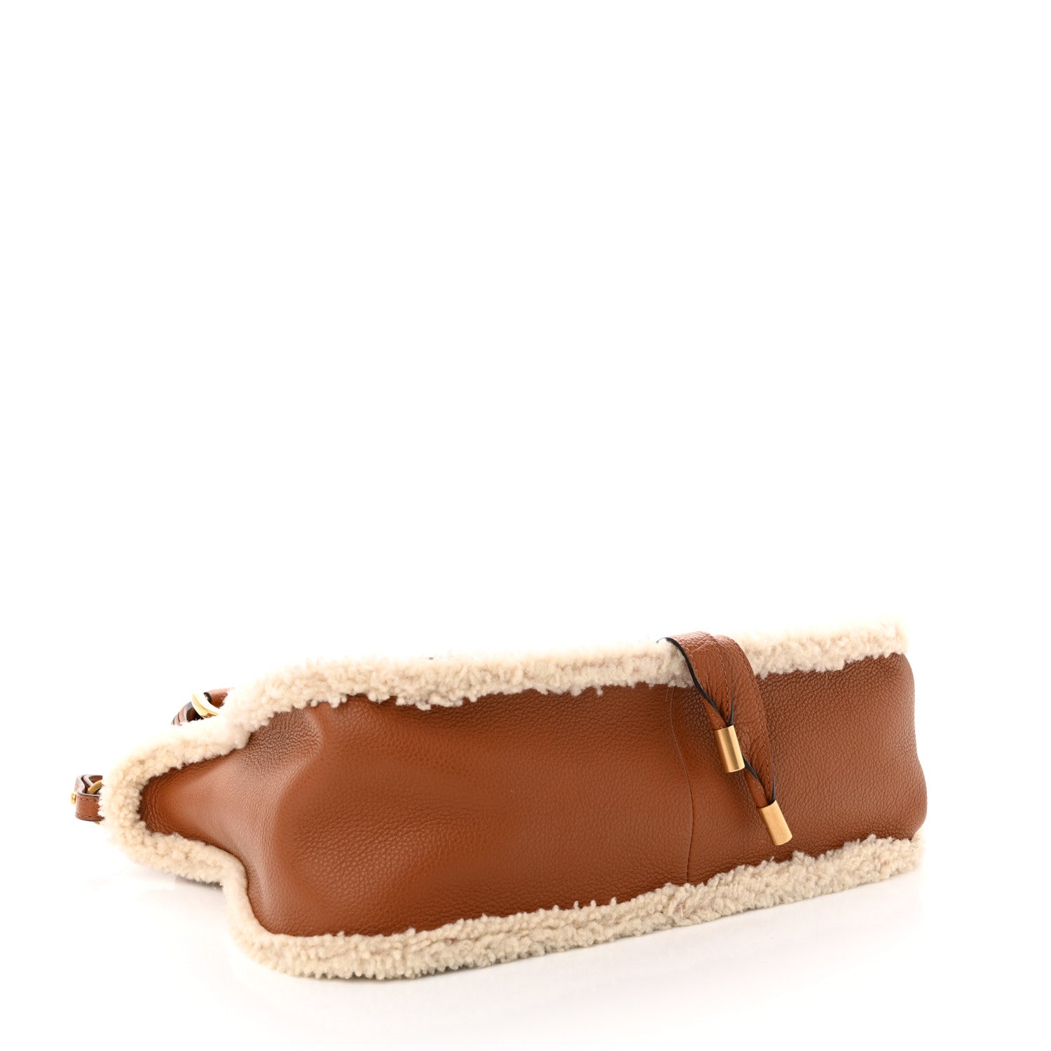 Chloe Calfskin Shearling Medium Marcie Satchel Tan 4 of 13