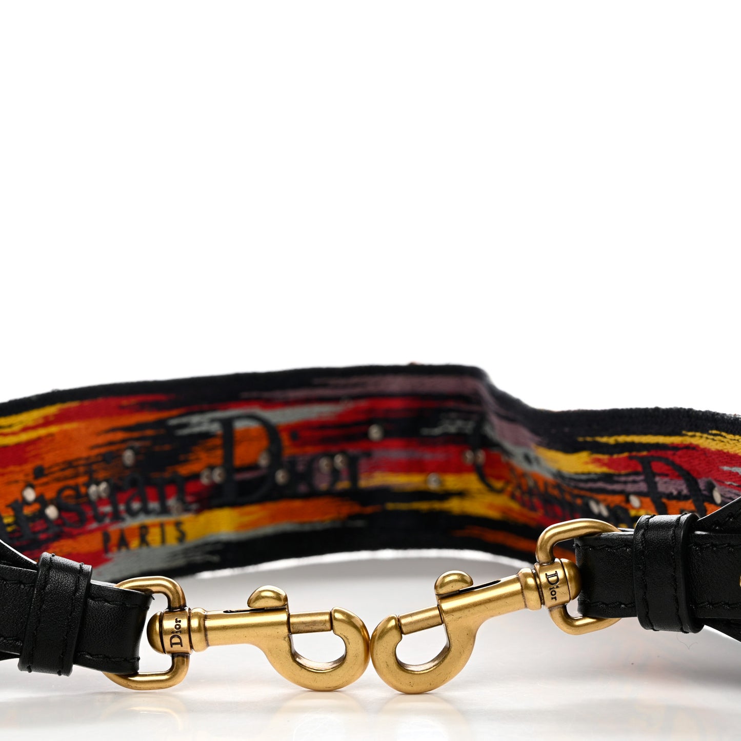 Canvas Embroidered Studded Rainbow Shoulder Strap