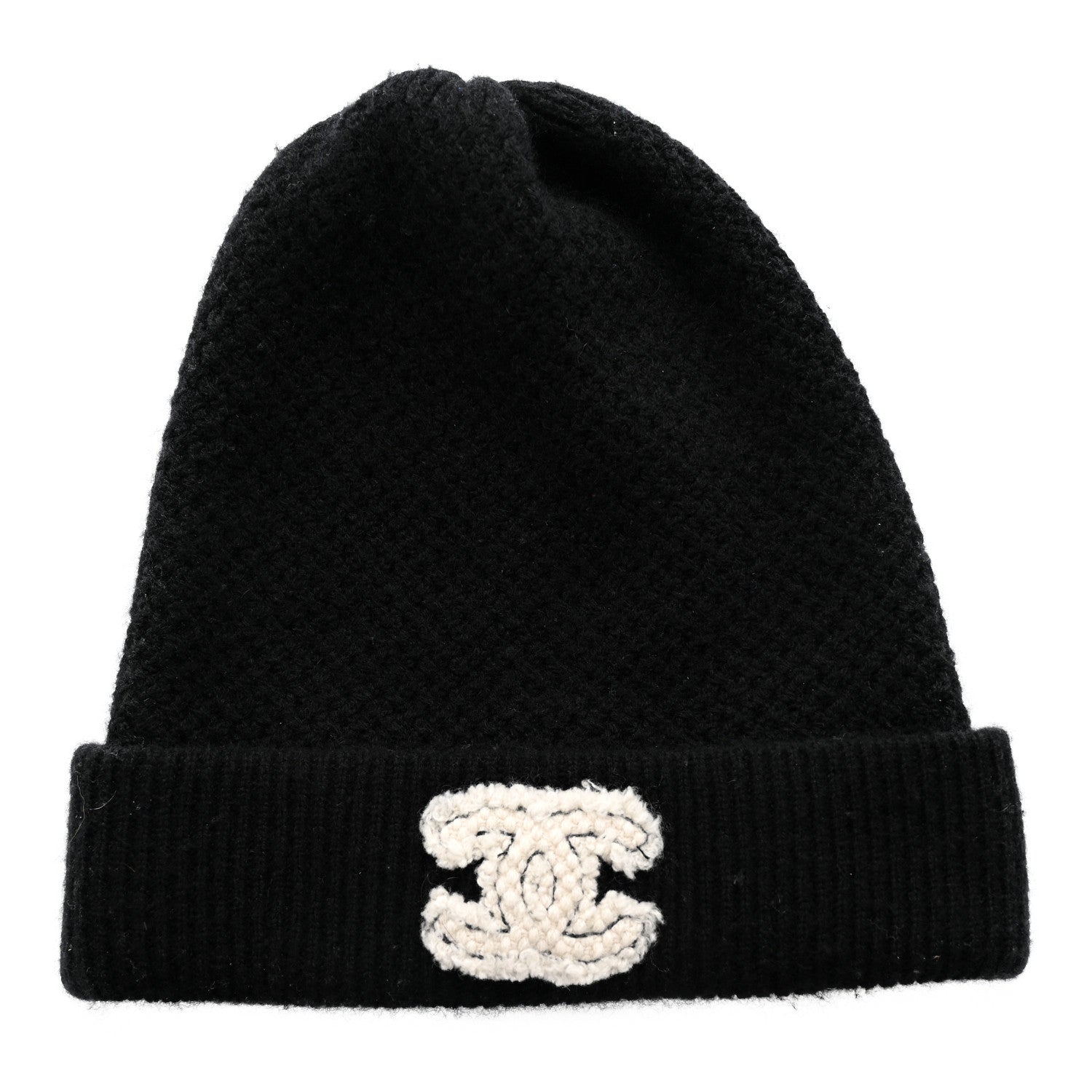 Chanel Cashmere CC Logo Beanie Hat Black 1 of 4