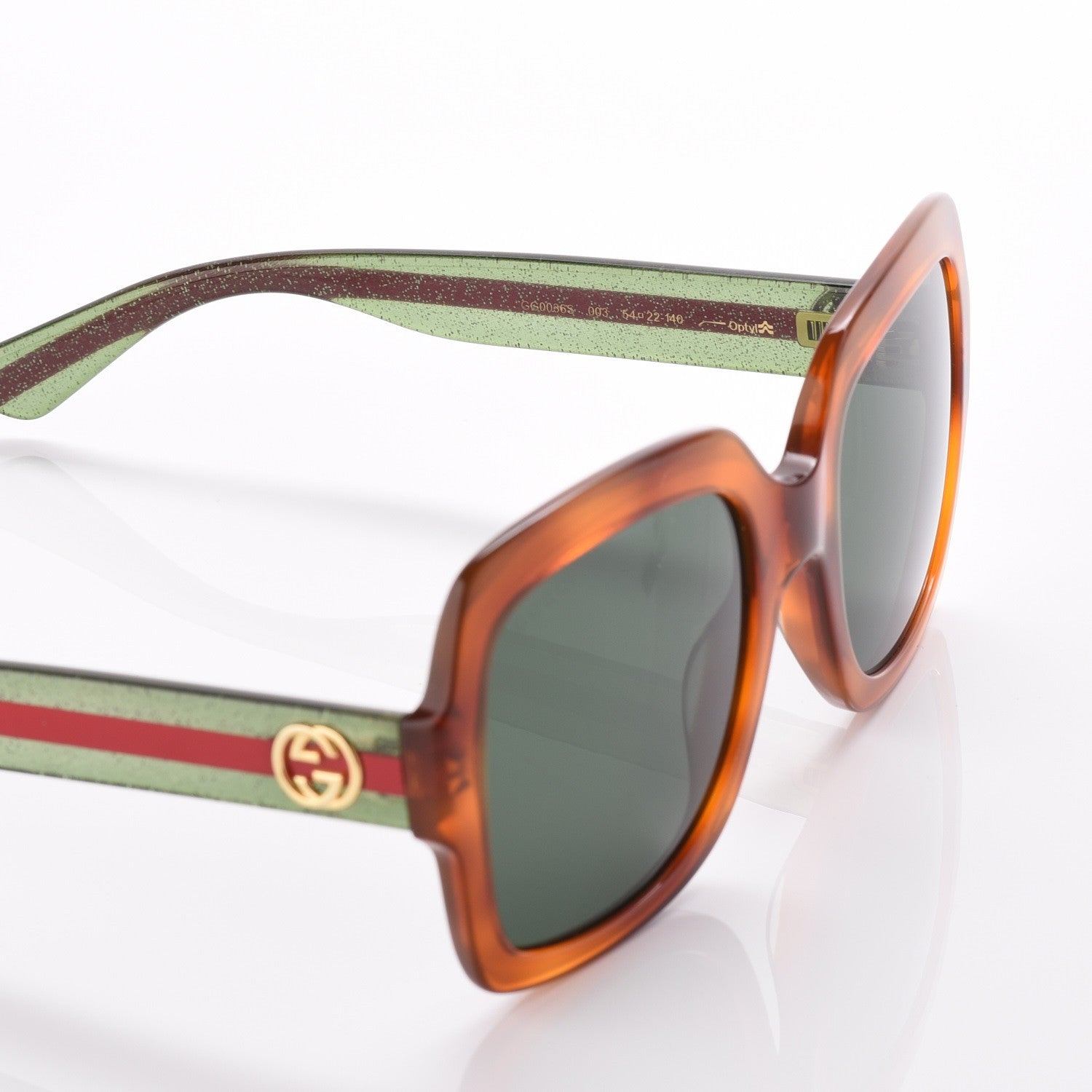 Gucci Oversize Square Web GG 0036S Havana 6 of 9