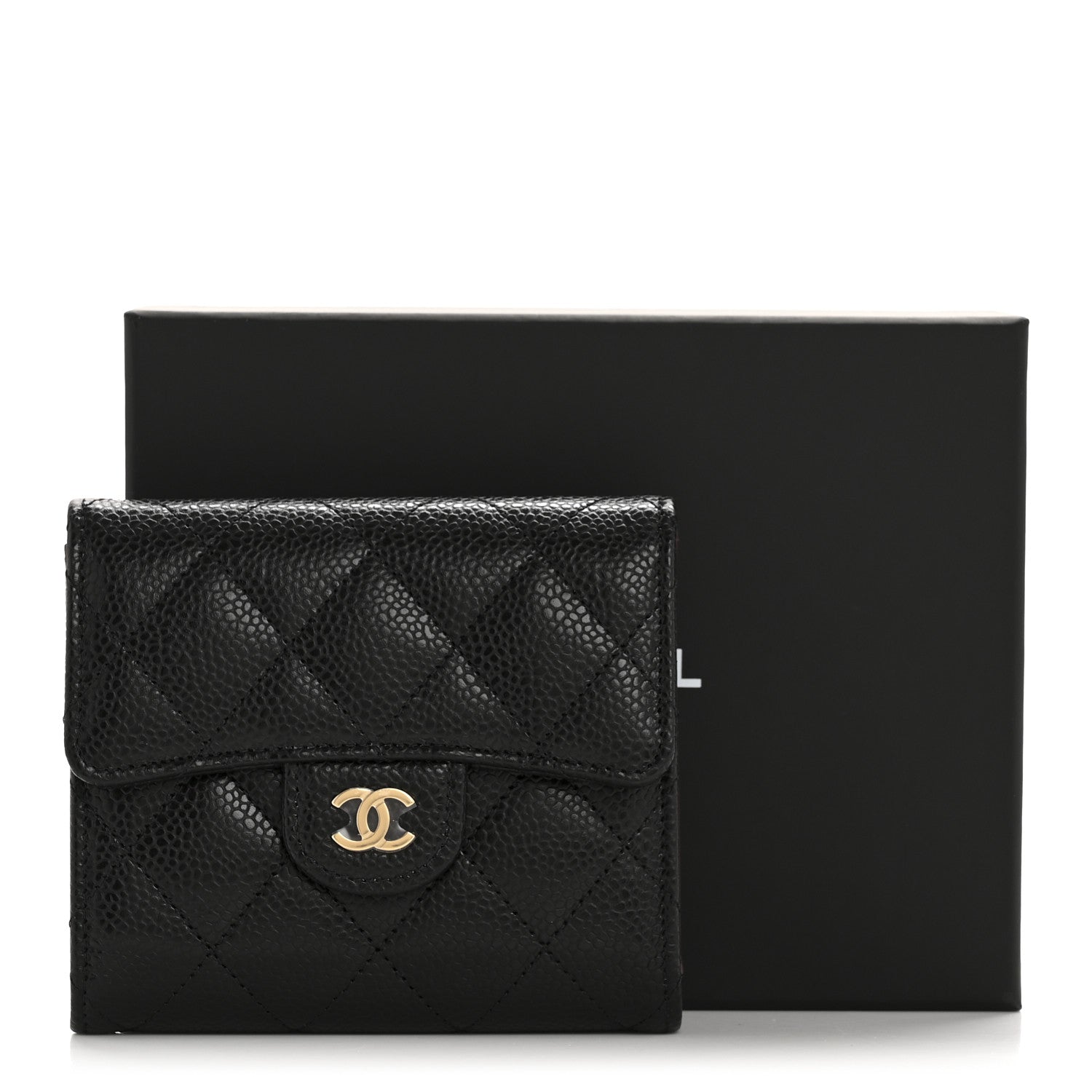 Chanel Caviar Quilted Compact Flap Wallet Black 9 of 9
