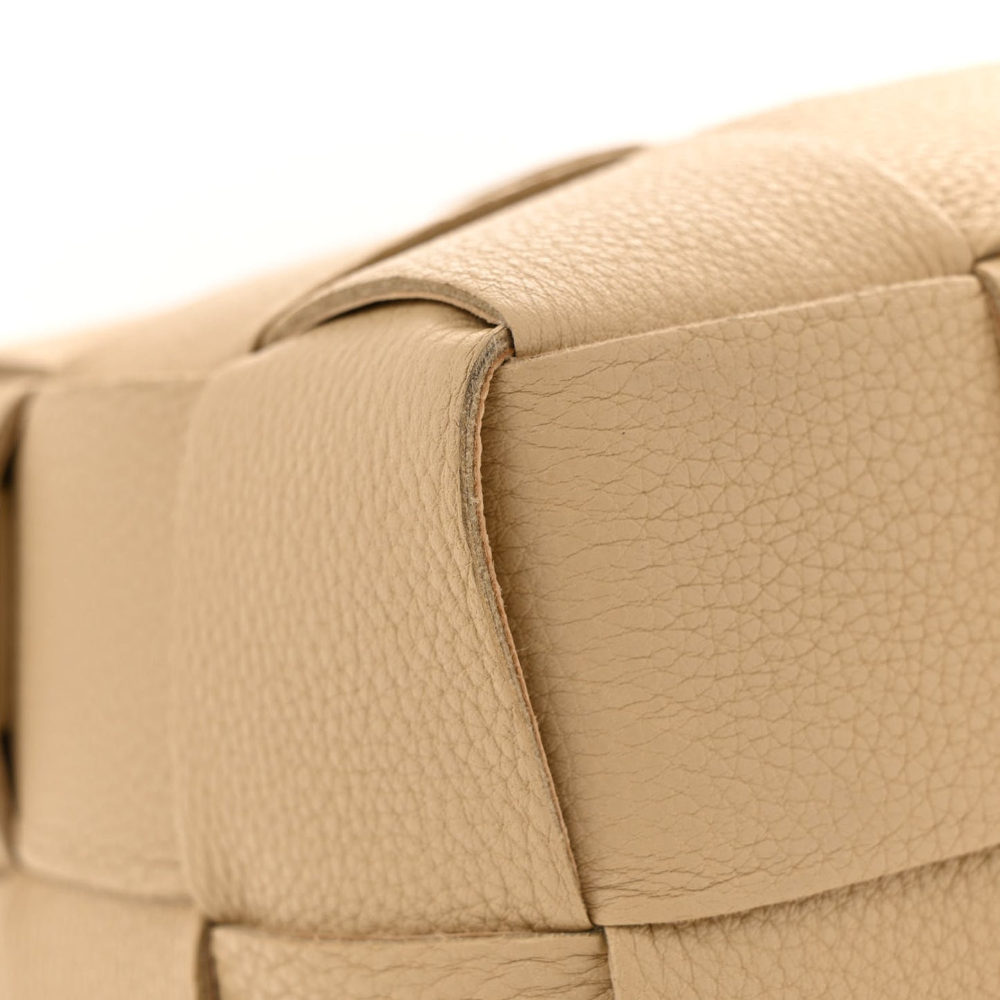 Grained Calfskin Maxi Intrecciato Brick Cassette Bag Porridge