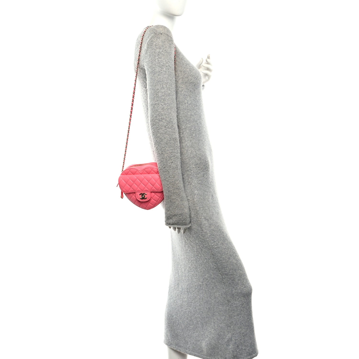 Chanel Lambskin Quilted CC In Love Heart Bag Pink 2 of 9