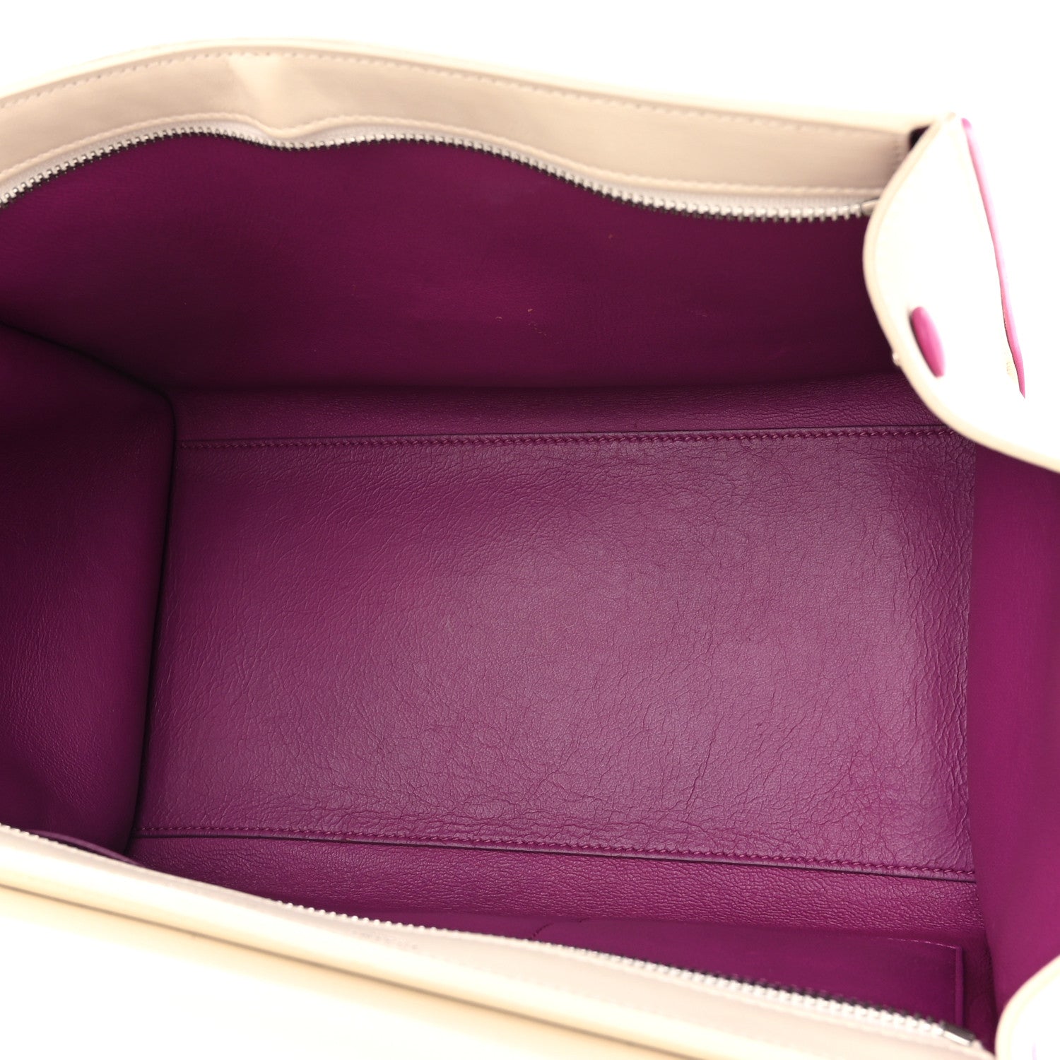 Celine Smooth Calfskin Small Trapeze White Magenta 5 of 13