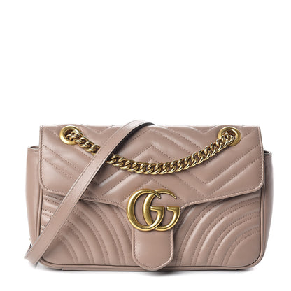 Gucci Calfskin Matelasse Small GG Marmont Shoulder Bag Porcelain Rose 1 of 11