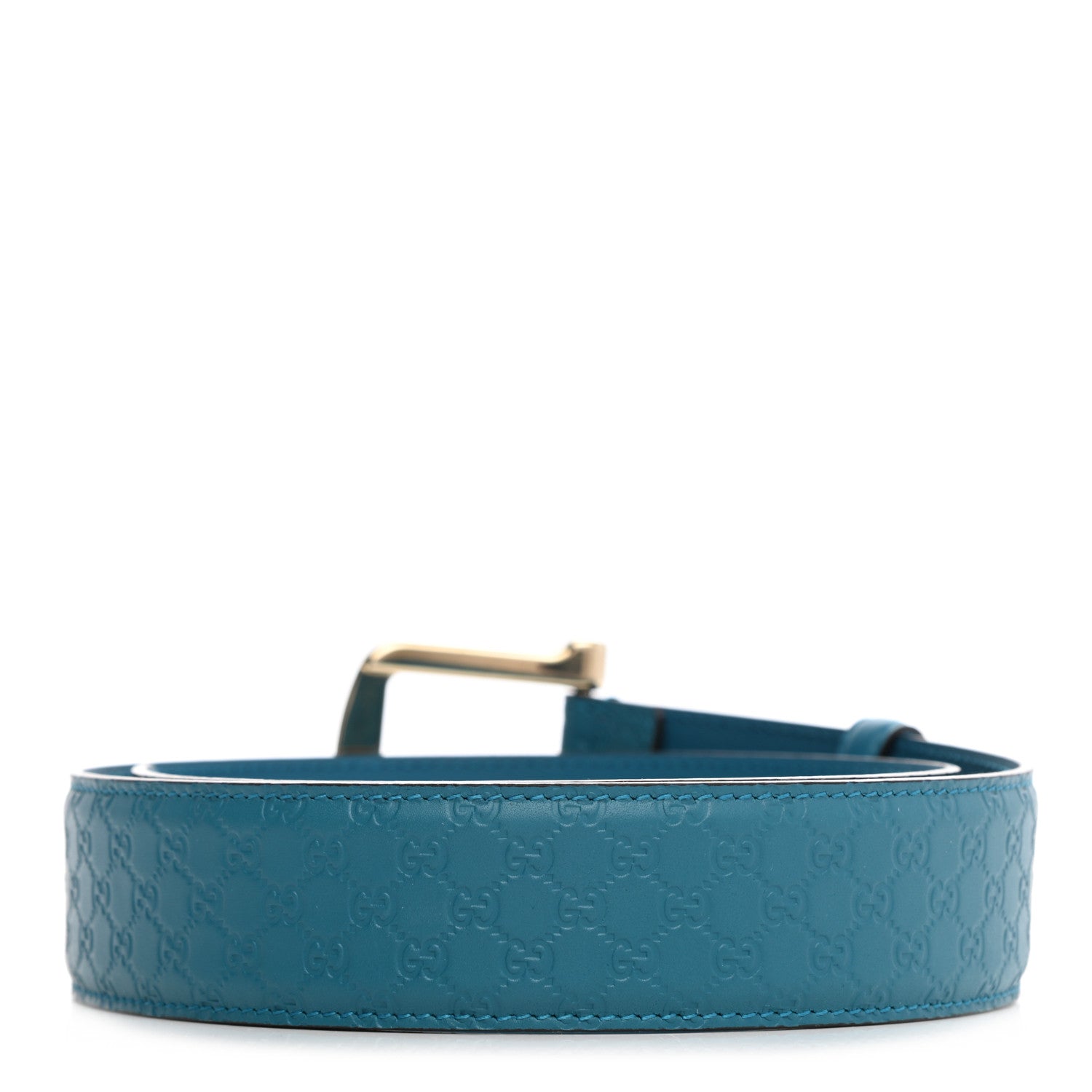 Gucci Soft Microguccissima Margaux Calfskin Belt 80 32 Deep Cobalt 2 of 6