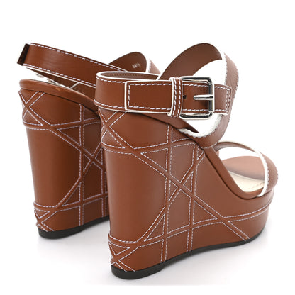 Christian Dior Calfskin Yacht Wedges Sandals 36.5 Camel 5 of 9