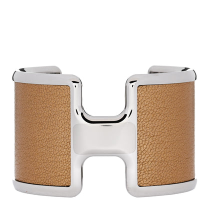Hermes Metallic Chevre Chamkilight Olympe Cuff Bracelet Dore 1 of 6
