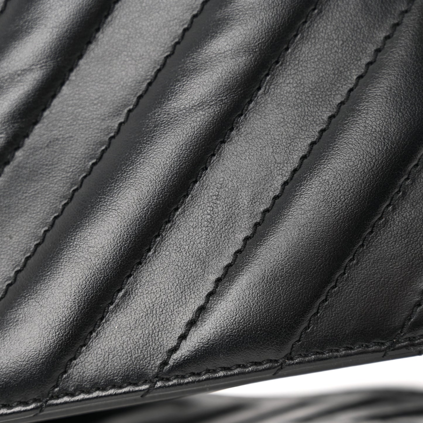 Calfskin Padded Diag Binder Flap Bag Black