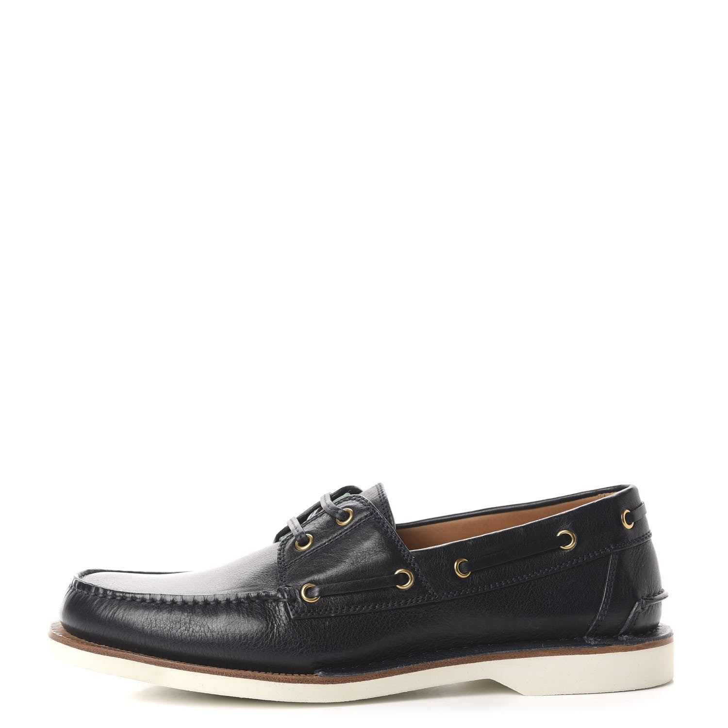 Gucci Calfskin Mens Delta Boat Loafers 8 Black 1 of 10