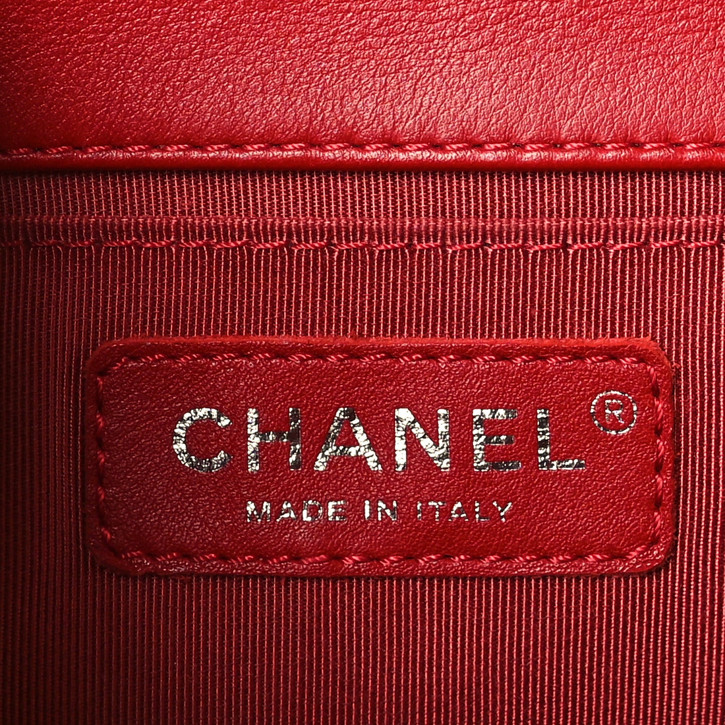 Calfskin Quilted Medium Boy Flap Red