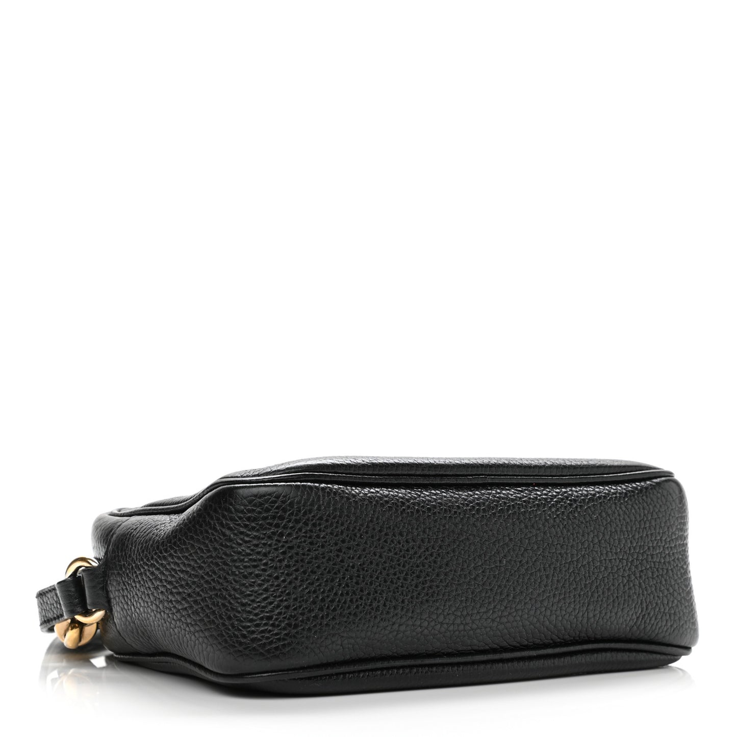 Pebbled Calfskin Small Soho Disco Bag Black