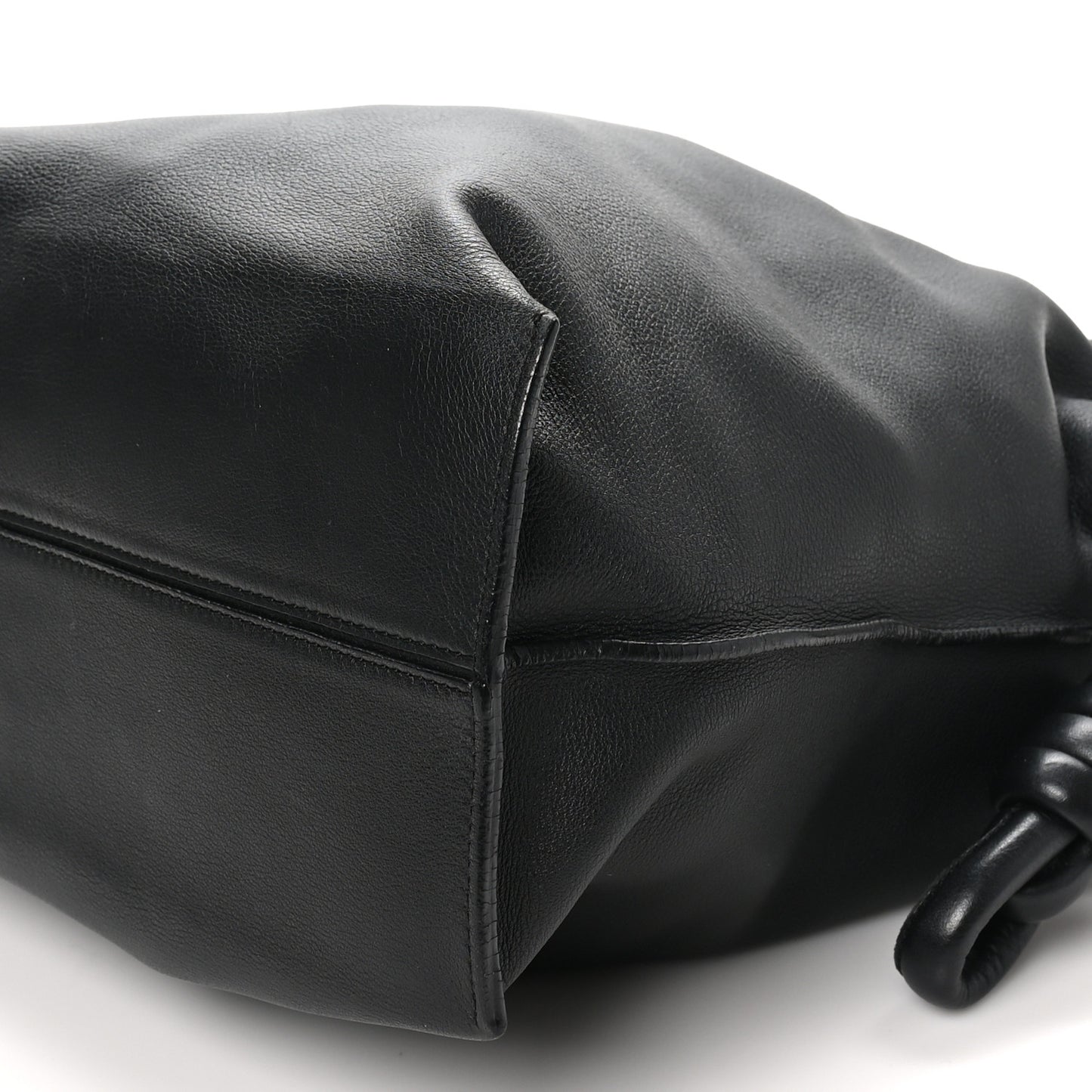 Calfskin Large Flamenco Knot Bag Black