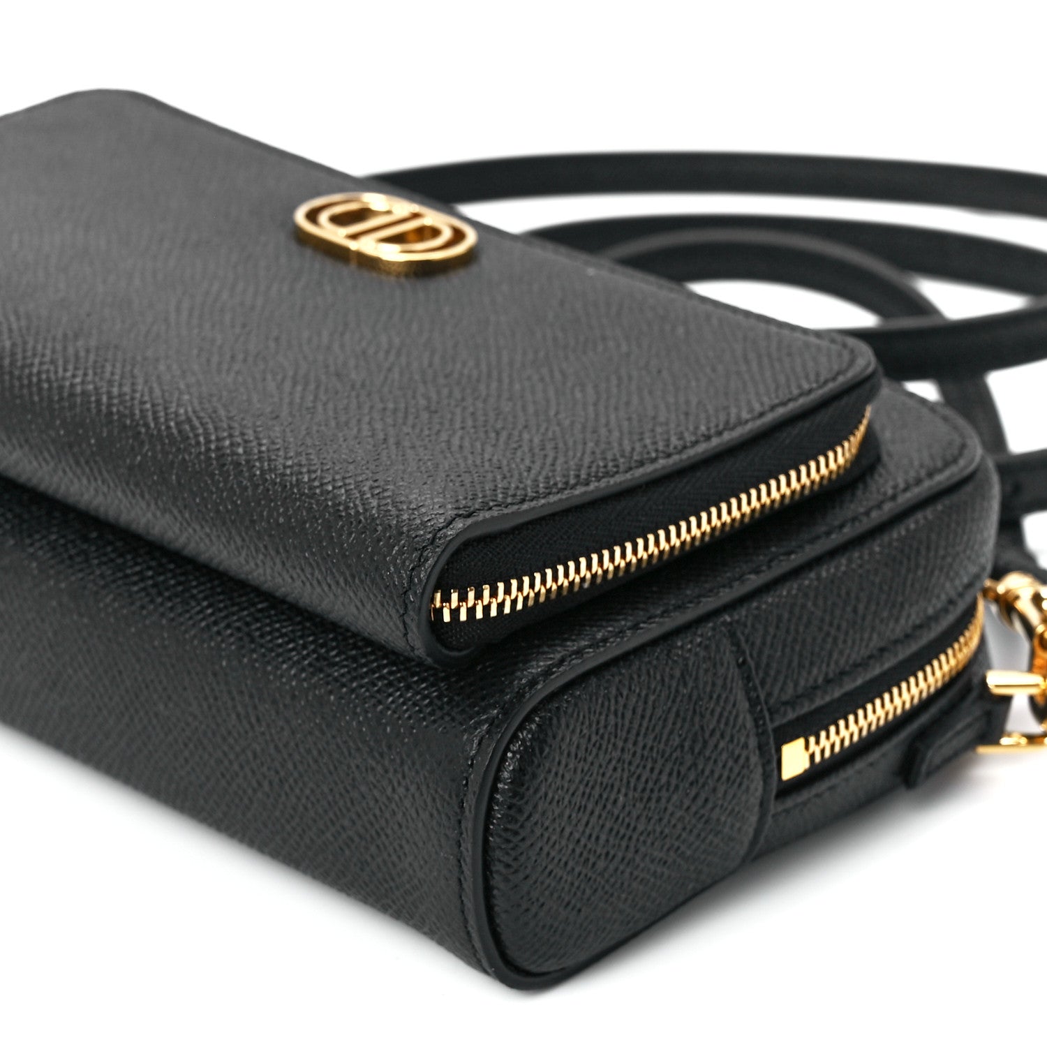 Christian Dior Grained Calfskin Caro Double Pouch Black 11 of 11