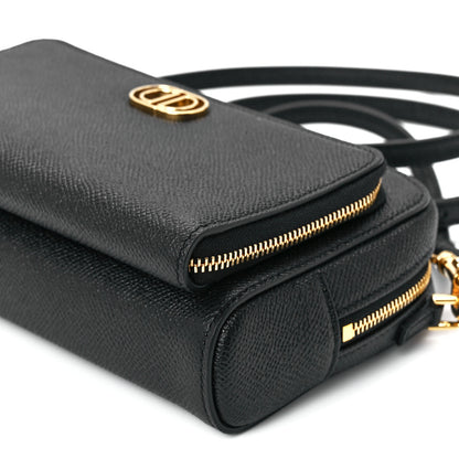 Christian Dior Grained Calfskin Caro Double Pouch Black 11 of 11