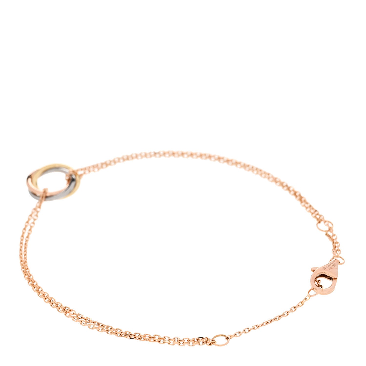 Cartier 18K Pink Yellow White Gold Trinity Bracelet 2 of 3