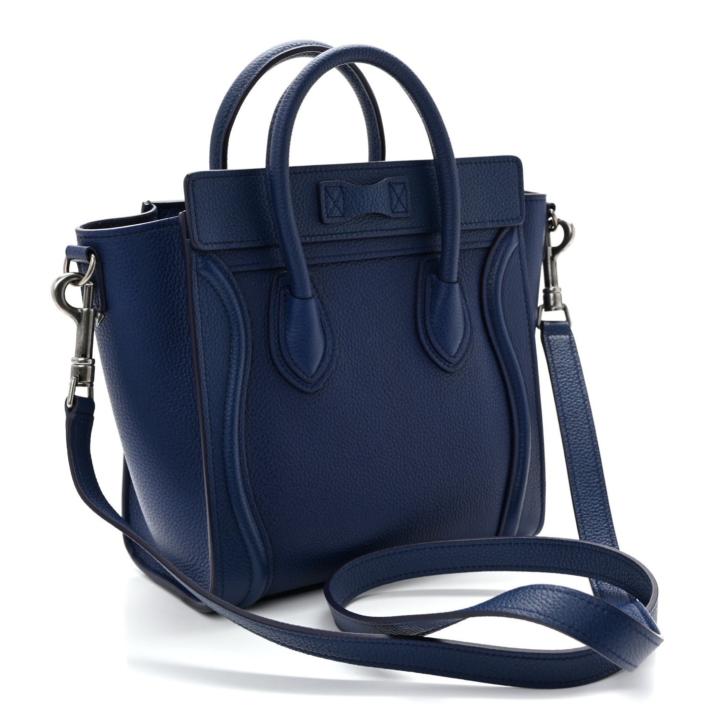 Drummed Calfskin Nano Luggage Indigo