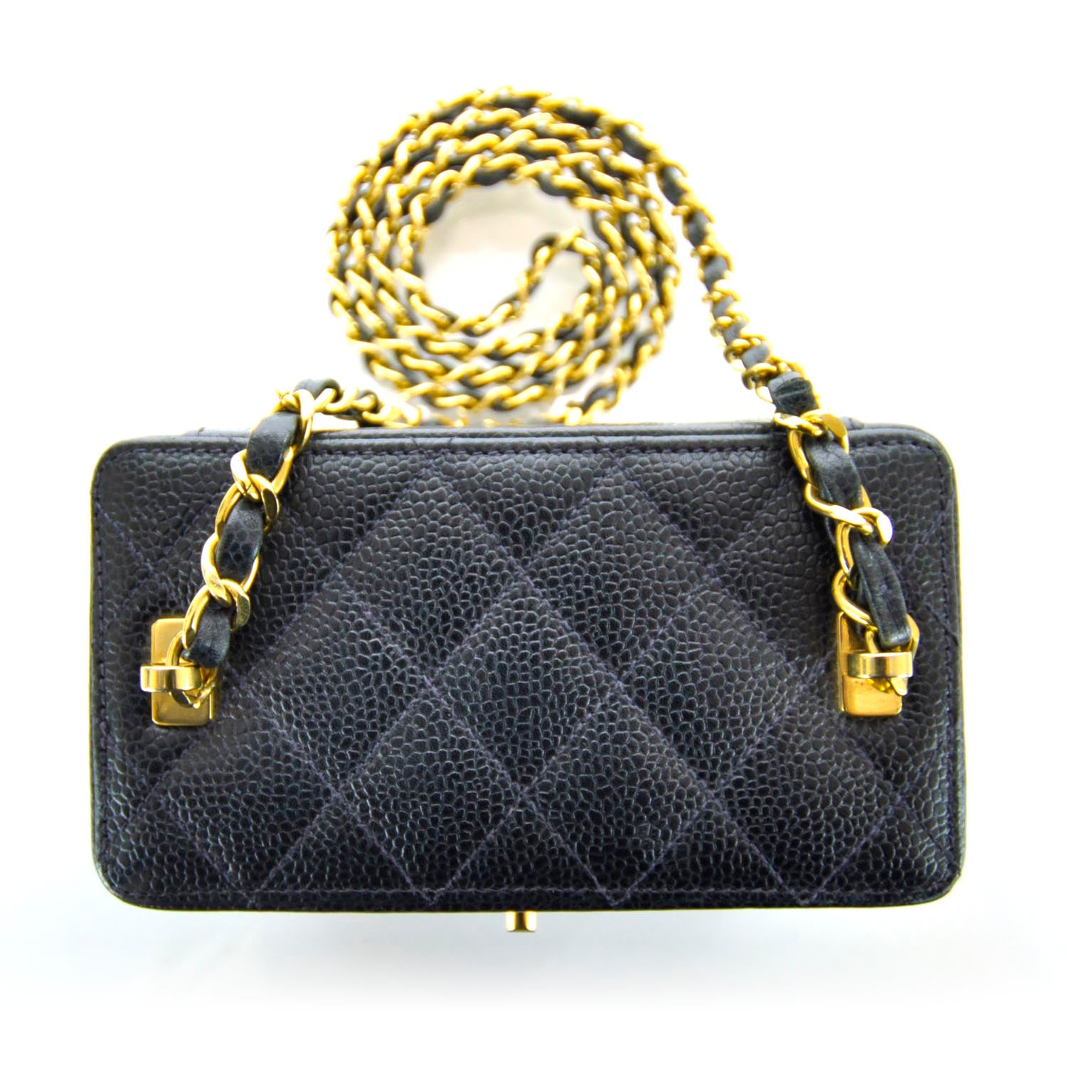 Chanel Caviar Quilted Mini Vanity Bag Navy 7 of 13