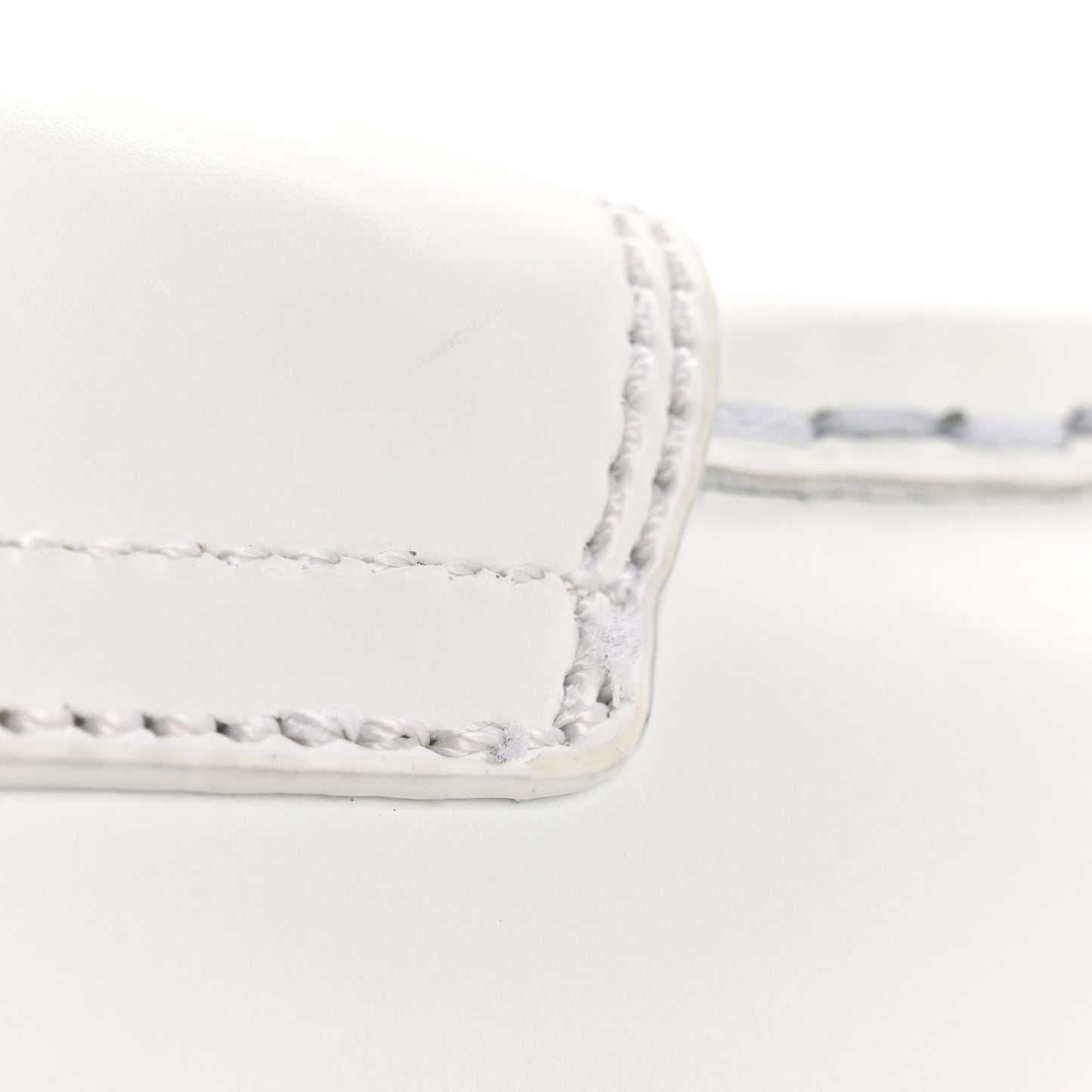 Brushed Calfskin Metal Triangle Logo 20mm Loafers 39.5 White