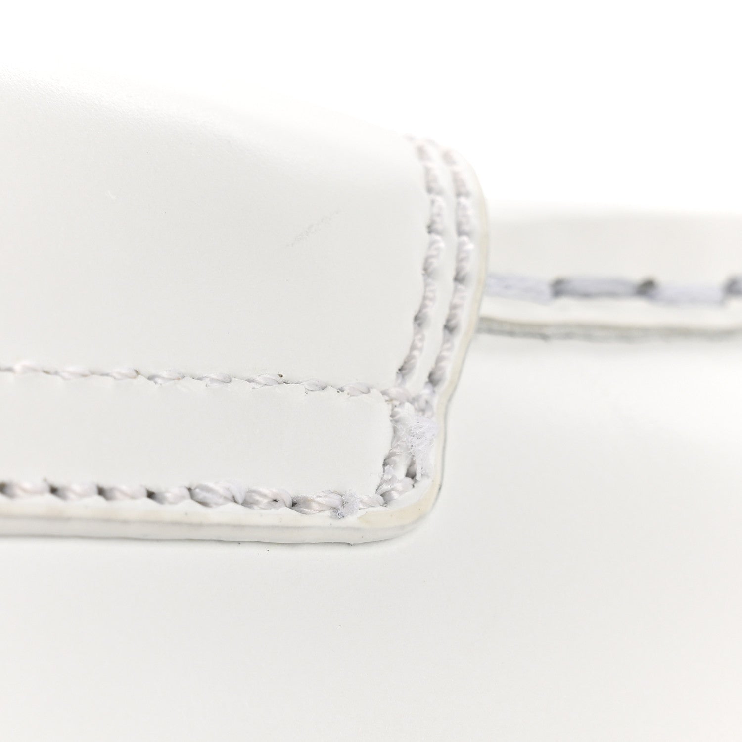 Prada Brushed Calfskin Metal Triangle Logo 20mm Loafers 39.5 White 10 of 13