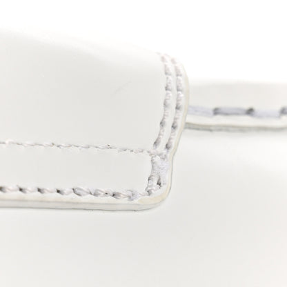 Prada Brushed Calfskin Metal Triangle Logo 20mm Loafers 39.5 White 10 of 13