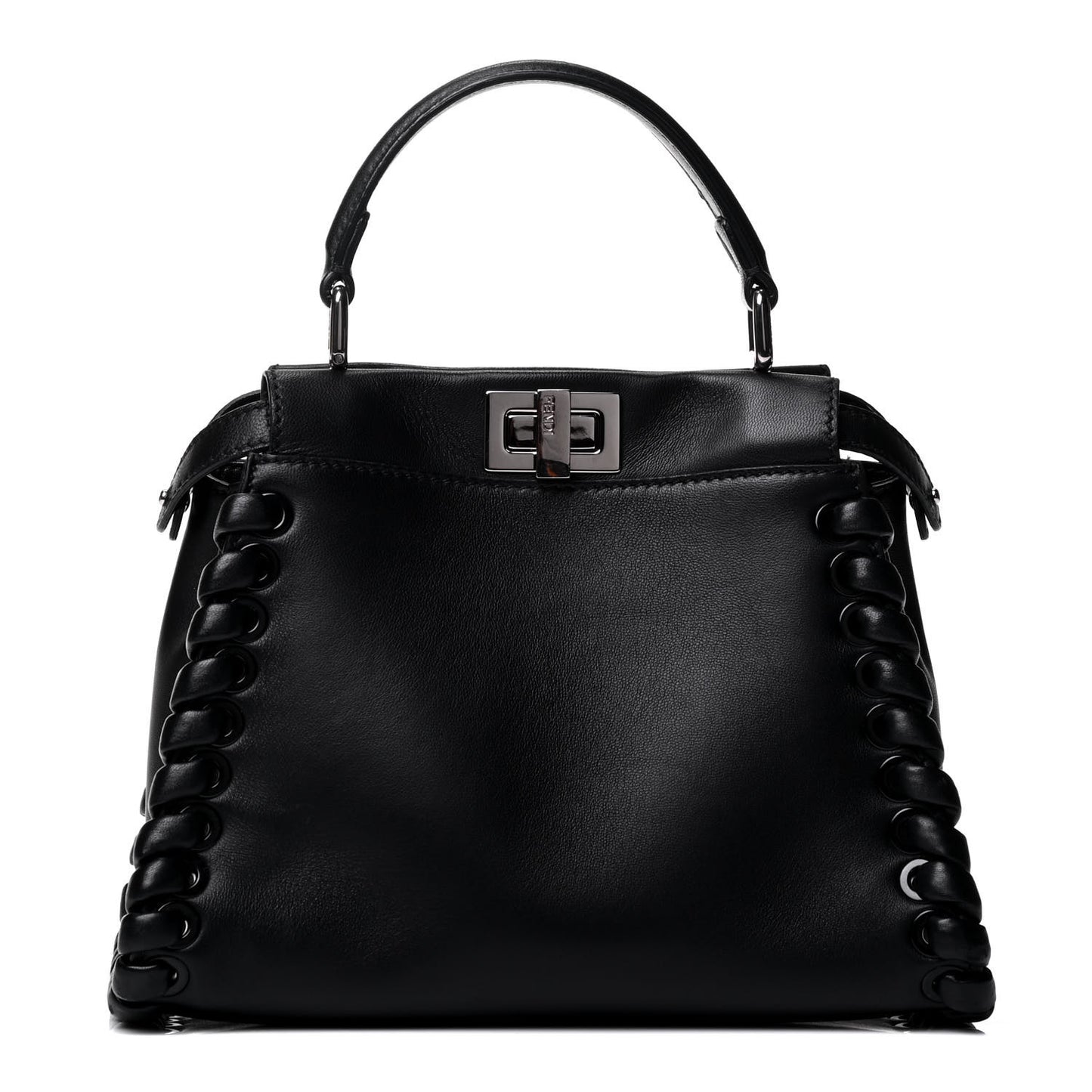Nappa Lace Up Mini Peekaboo Iconic Satchel Black