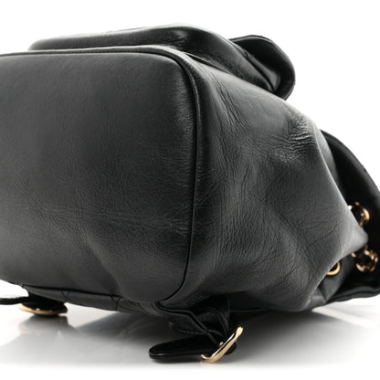 Chanel Glazed Aged Calfskin Quilted Small Duma Drawstring Backpack Black 9 of 9