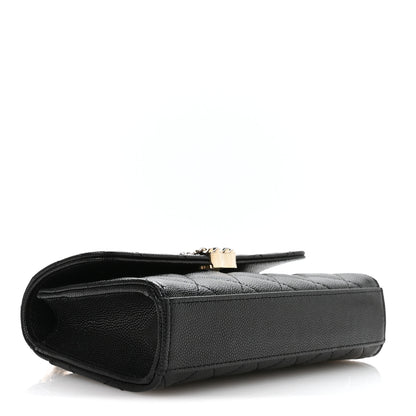 Chanel Caviar Quilted Chain Match Top Handle Phone Holder With Chain Black 4 of 10