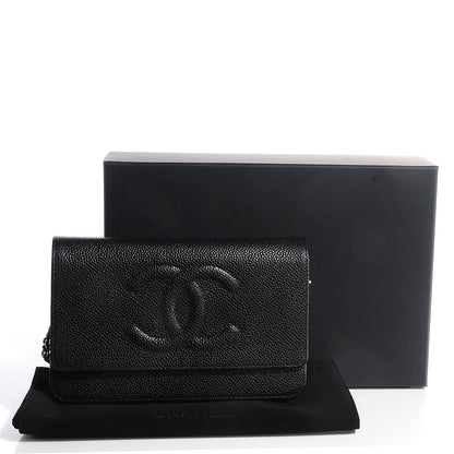 Chanel Caviar Timeless CC Wallet on Chain WOC Black 5 of 9