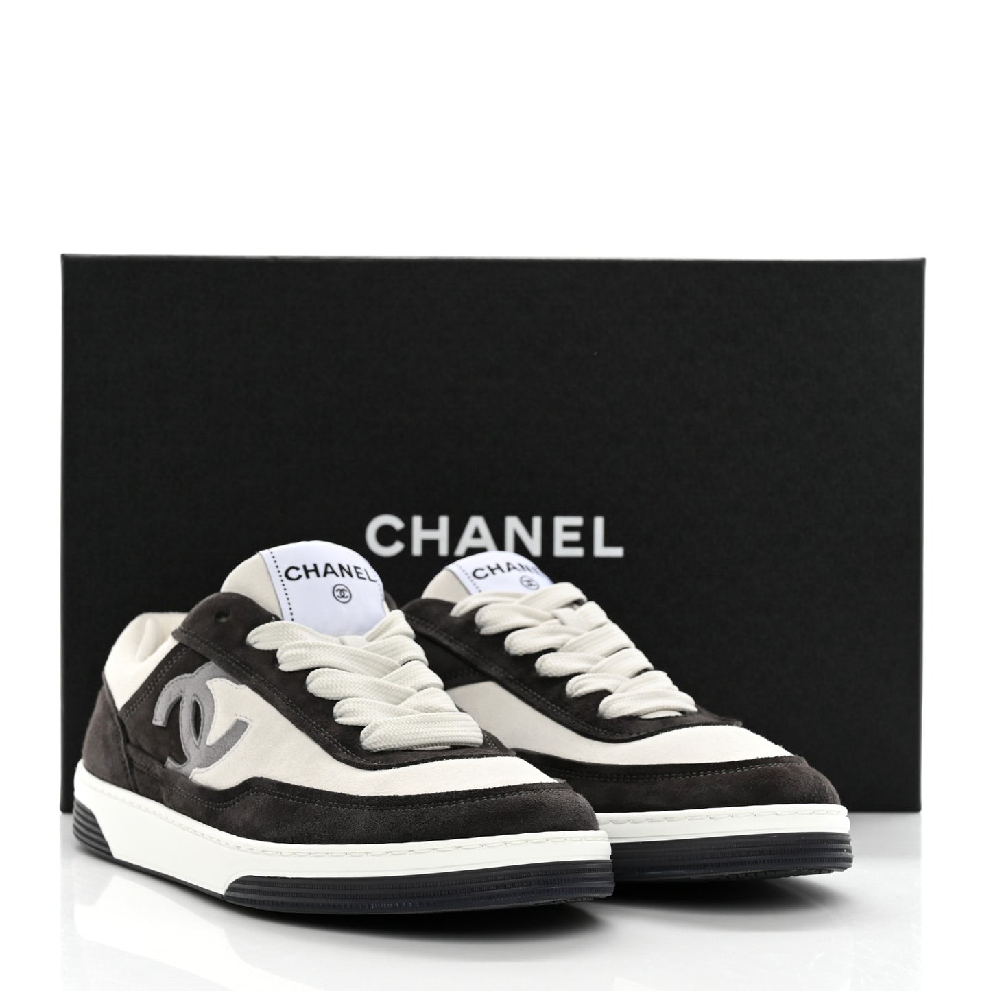 Suede Kidskin Womens CC Sneakers 38 Black White