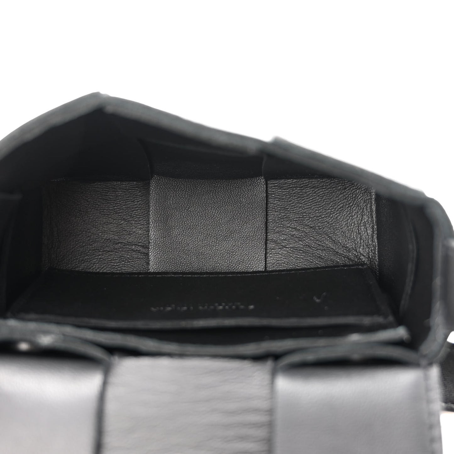 Lambskin Maxi Intrecciato Extra Mini Cassette Crossbody Bag Black