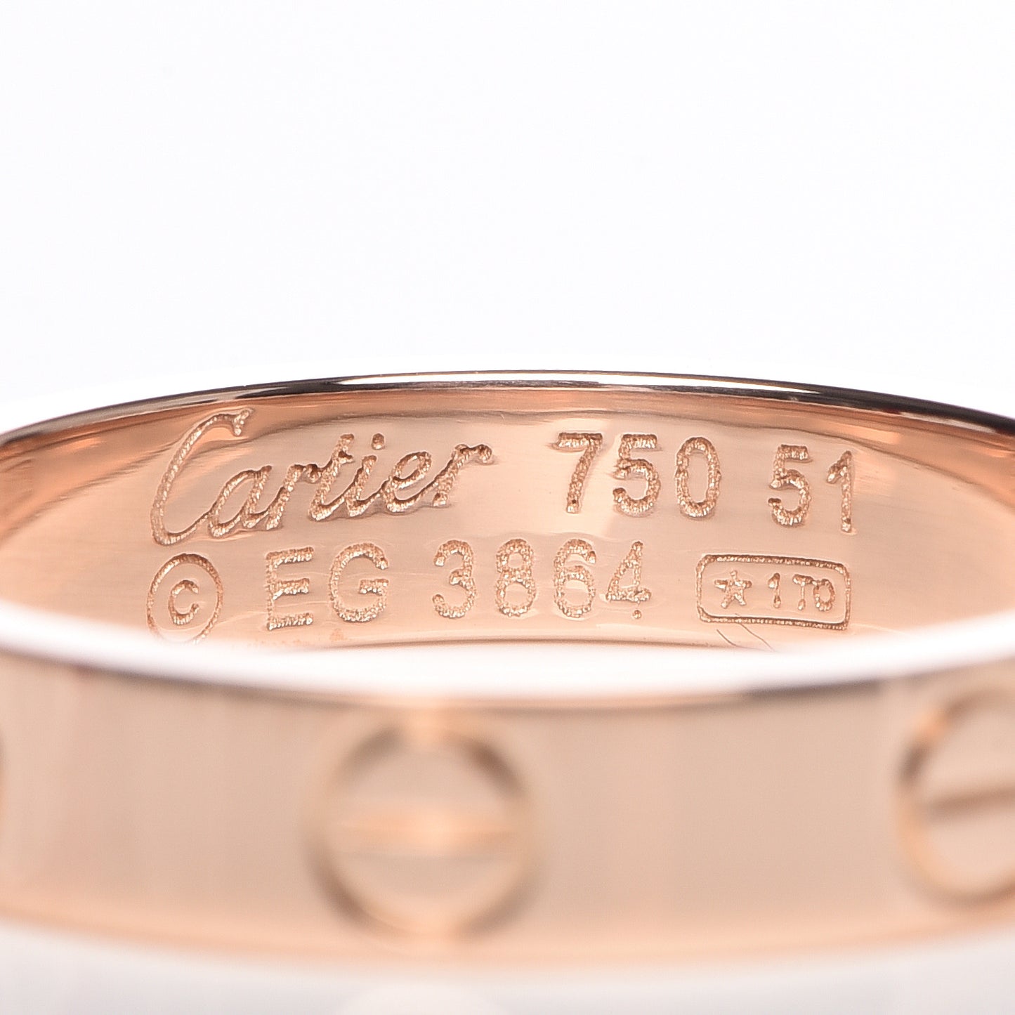 18K Pink Gold 3.5mm LOVE Wedding Band Ring 51 5.75