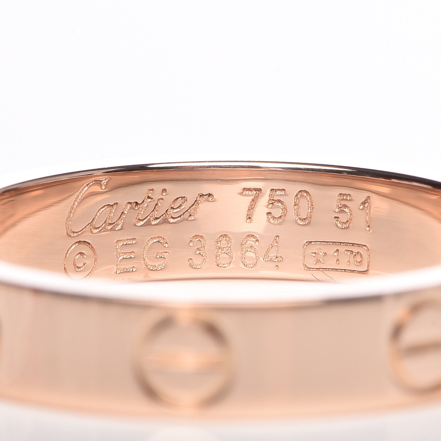 Cartier 18K Pink Gold 3.5mm LOVE Wedding Band Ring 51 5.75 4 of 5