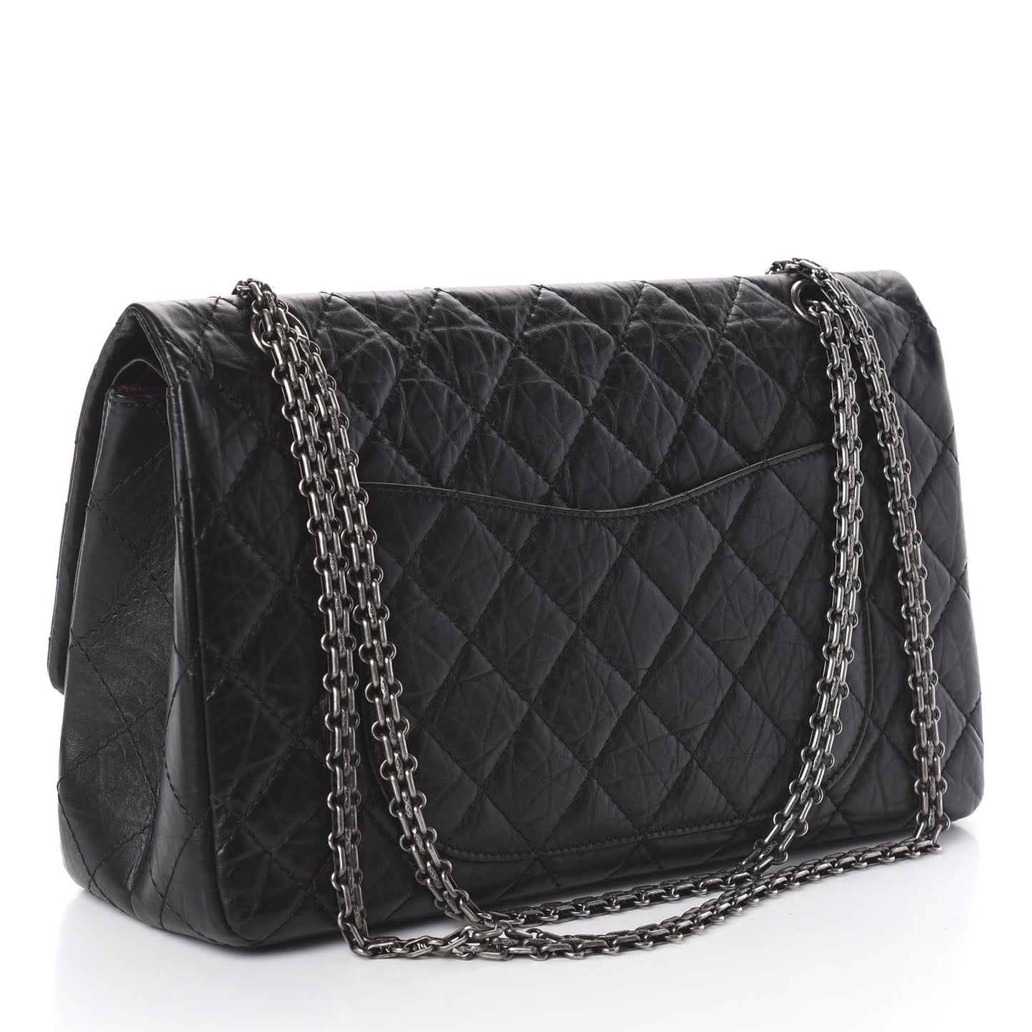 Aged Calfskin Quilted 2.55 Reissue 227 Flap Black