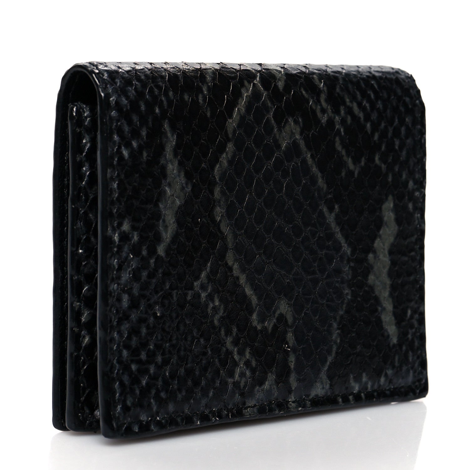 Jimmy Choo Calfskin Snake Printed Hanne Wallet Anthracite 3 of 8