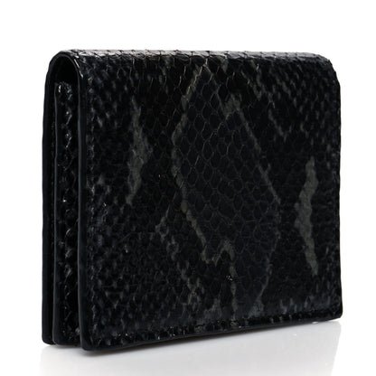 Jimmy Choo Calfskin Snake Printed Hanne Wallet Anthracite 3 of 8