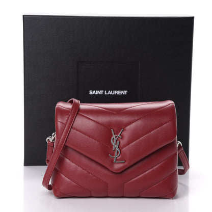 Saint Laurent Calfskin Y Quilted Monogram Toy Loulou Crossbody Bag New Lipstick 12 of 12