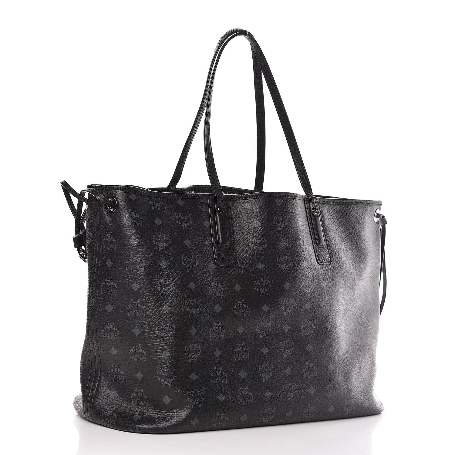MCM Visetos Large Liz Reversible Shopper Tote Black 6 of 22