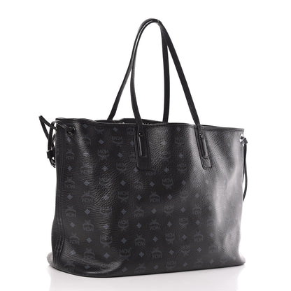 MCM Visetos Large Liz Reversible Shopper Tote Black 6 of 22