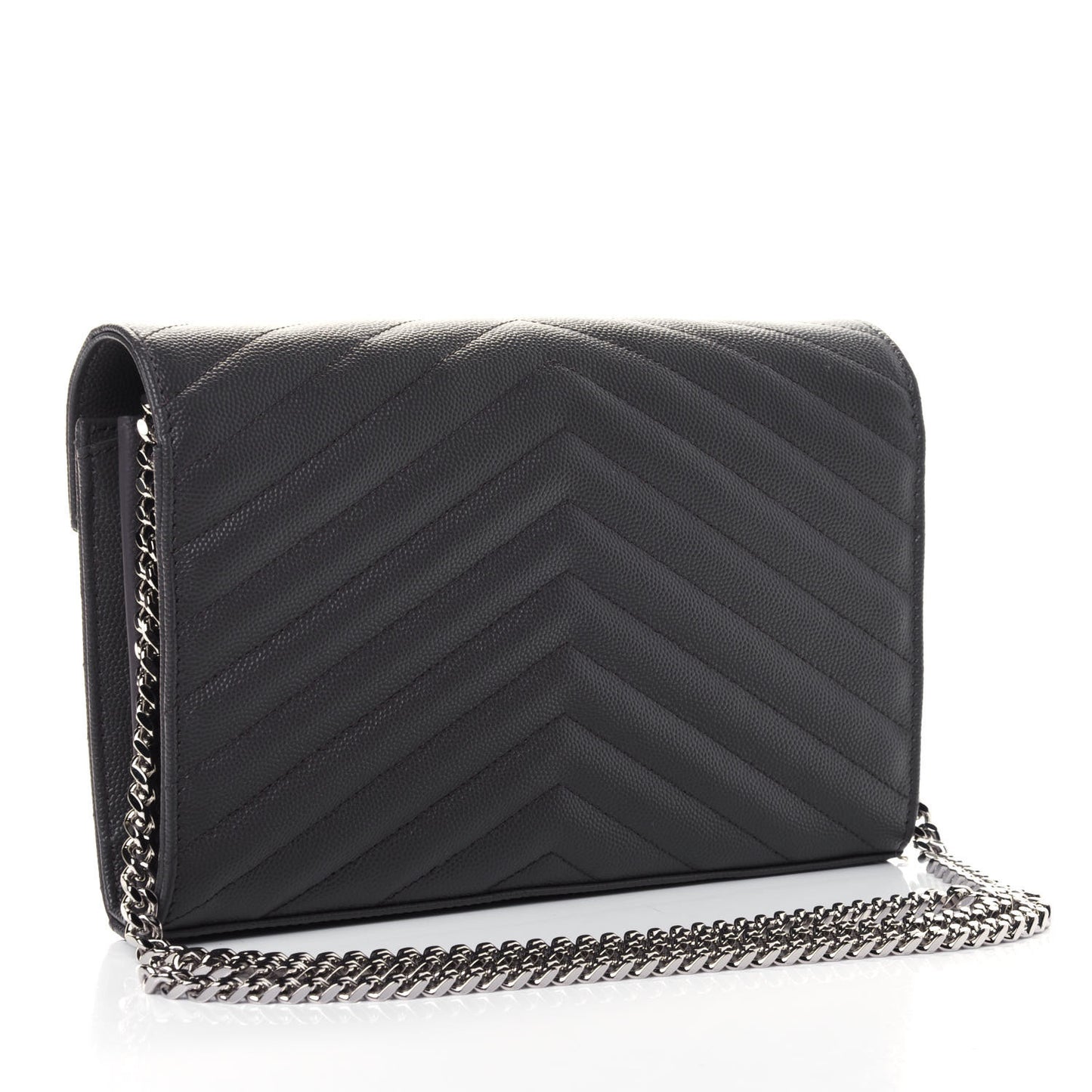 Grain De Poudre Matelasse Chevron Monogram Chain Wallet Storm