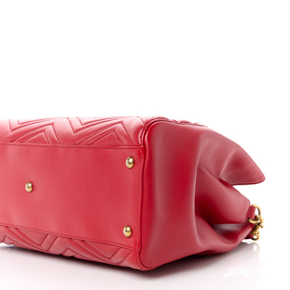 Gucci Calfskin Matelasse Medium GG Marmont Tote Hibiscus Red 12 of 12