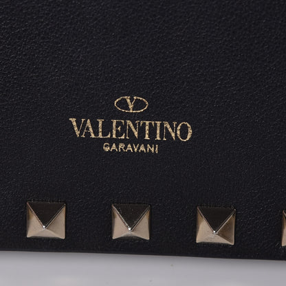 Valentino Garavani Vitello Rockstud Envelope Wallet on Chain Black 7 of 9