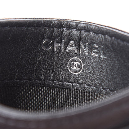 Chanel Goatskin Camellia Embossed Card Holder Grey 6 of 9