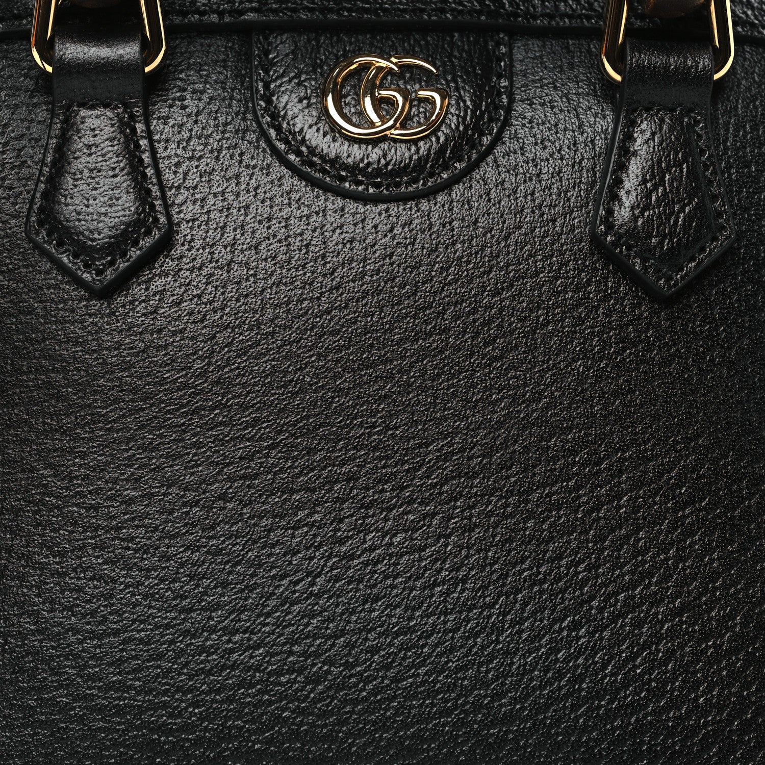 Gucci Textured Dollar Calfskin Mini Diana Dome Tote Bag Black Dusty Grey 8 of 11