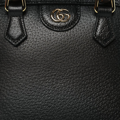 Gucci Textured Dollar Calfskin Mini Diana Dome Tote Bag Black Dusty Grey 8 of 11