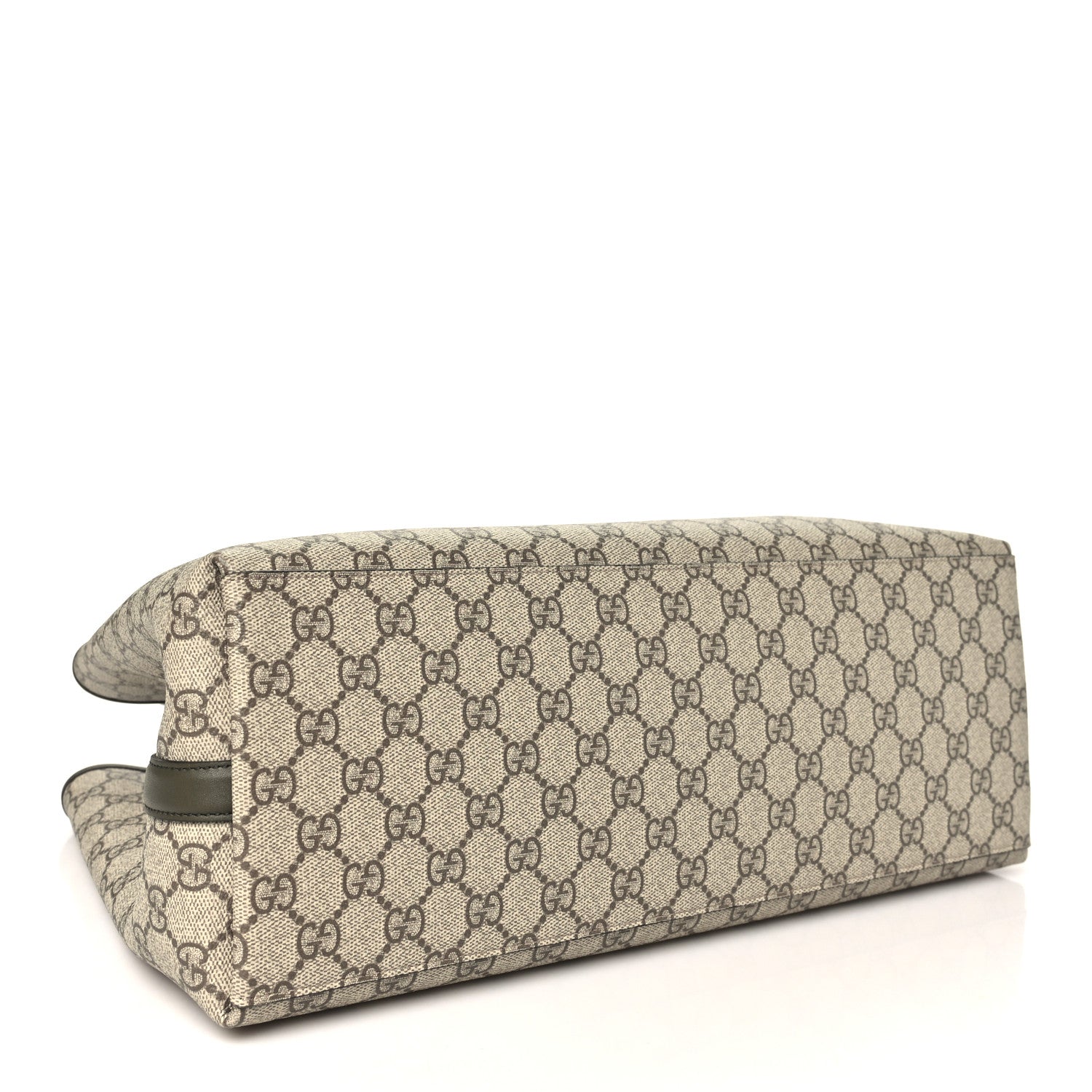 Gucci GG Supreme Monogram Emblem Large Tote Bag  Beige Green 4 of 9