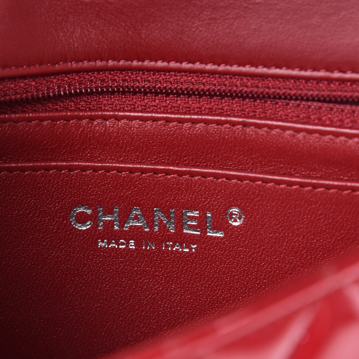 Chanel Patent Calfskin Quilted Mini Rectangular Flap Red 5 of 10