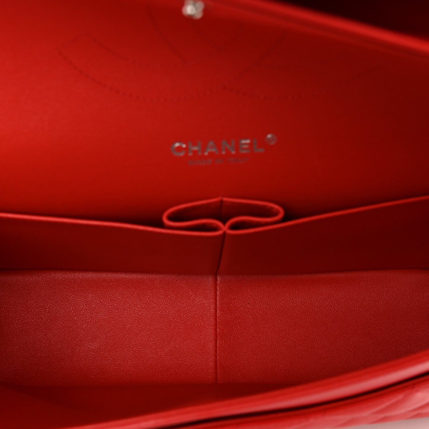 Lambskin Quilted Jumbo Double Flap Red