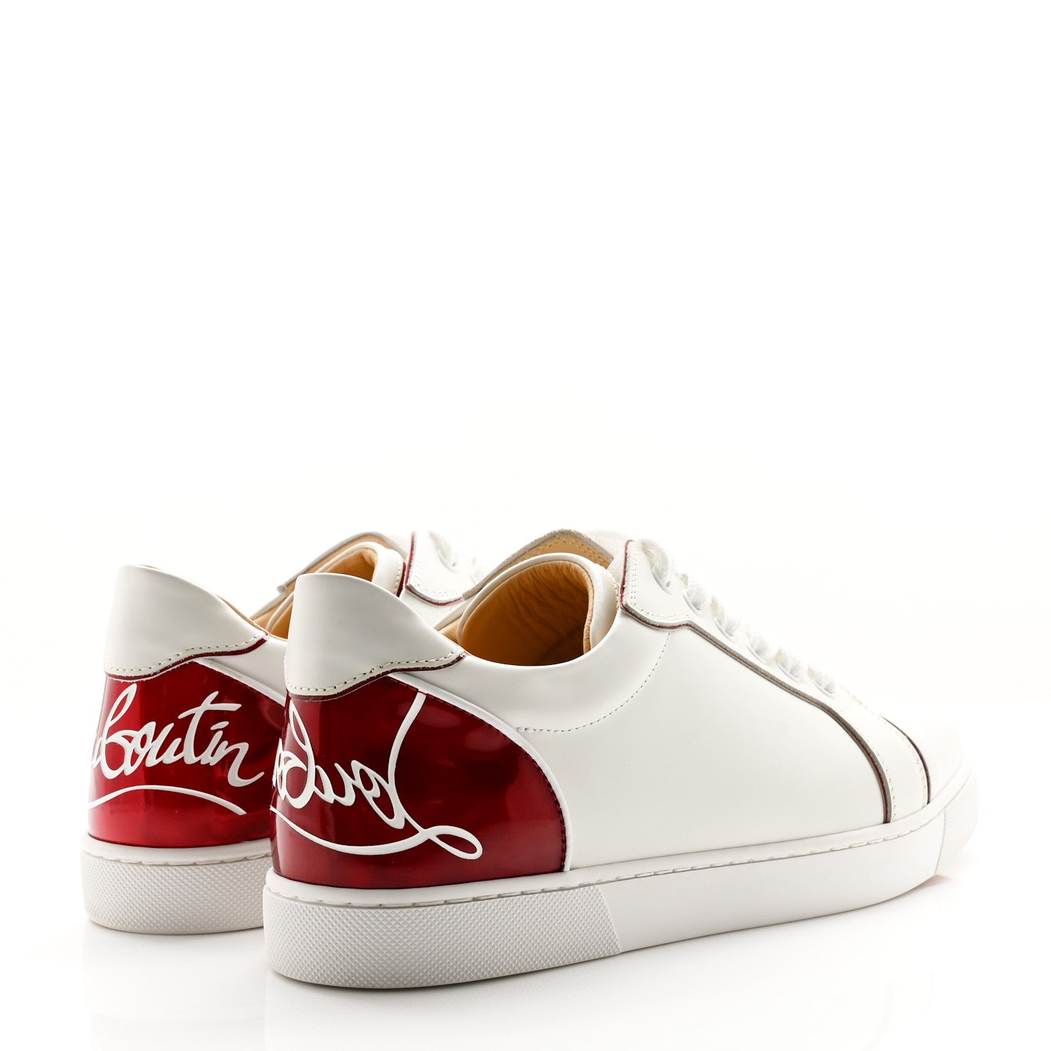 Christian Louboutin Patent Calfskin Womens Fun Vieira Flat Sneakers 40 41 White Loubi 4 of 10