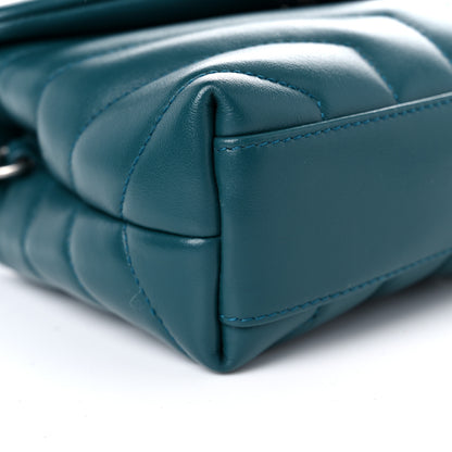 Saint Laurent Calfskin Y Quilted Monogram Toy Loulou Satchel Dark Turquoise 9 of 13